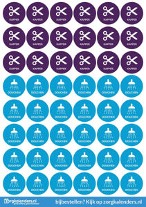 Stickervellen kapper/douchen