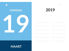 Dagkalender A4, scheurkalender, voorbeeld dag aanduiding 2019